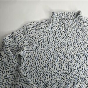 Talbots Sweater Knit Pullover Heather Blue Cozy Large‎ Cotton Blend Comfortcore